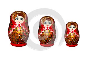 Russian nesting doll on white background.