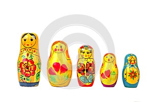 Russian nesting doll on a white background