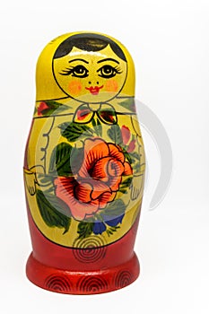 Russian nesting dolls. Babushkas or matryoshkas. White isolated background