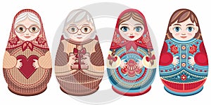 Russian nesting dolls Matryoshka. Babushka doll