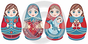 Russian nesting dolls Matryoshka. Babushka doll