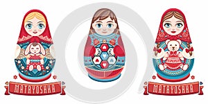 Russian nesting dolls Matryoshka. Babushka doll