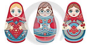 Russian nesting dolls Matryoshka. Babushka doll