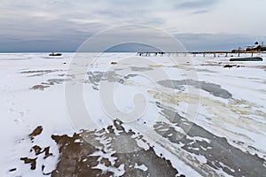 Russian north, Ladoga lake in winter