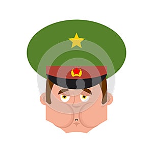 Russian Officer Sick Nausea emoji. Soldier face Nauseating emoti