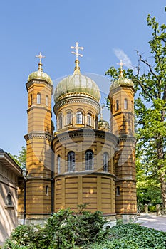 Russian Orthodox chapel at the historic cemetery in Weimar