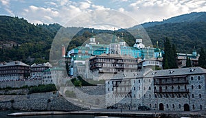 Russian Orthodox Christian Saint Panteleimon Monastery of 1760. Athos. Greece