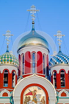 Russian Orthodox Church in honor of Saint George in the Kaluga region (Russia).