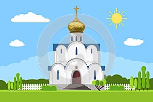 Russian orthodox church icon on white background