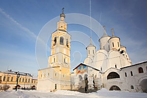 Russian ortodox church winter landscape