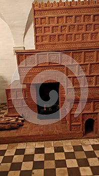 russian oven made of clay bricks