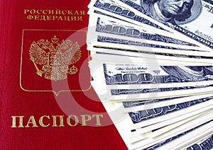 Russian passport and dollars