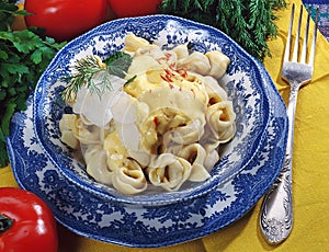 Russian ravioli or pelmeni