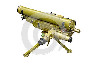 Russian rocket launcher isolated over white