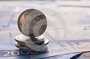 Russian roubles coins photo