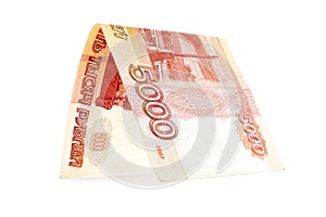 Russian ruble banknote office, rouble portal isolated on white background