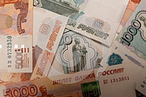 Russian ruble banknotes issued by the Bank of Russia