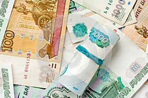 Russian rubles background