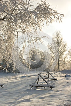 Russian rural winter landscape