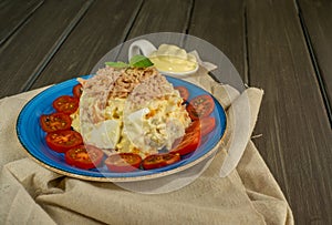 Russian salad typical summer fresh food