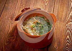 Russian sauerkraut soup stchi