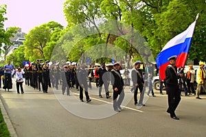 Russian seamen on parade