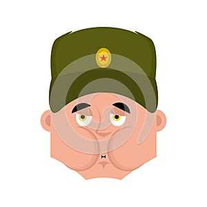 Russian soldier Sick Nausea emoji. Warrior Nauseating. Sad Milit