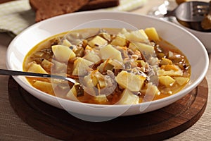 Russian soup rassolnik