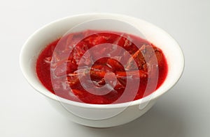Russian soup on a white background