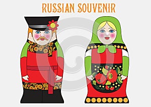 Russian souvenir. matryoshka. vector illustration