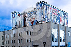 Russian Soviet Mural on Building