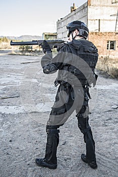 Russian special forces training at a military training ground.