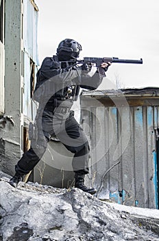 Russian special forces training at a military training ground.