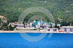 Russian St. Panteleimon Orthodox monastery at Mount Athos, Halkidiki , Greece