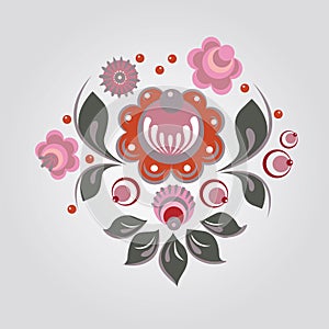 Russian style floral print