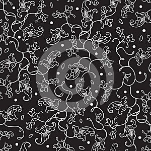 Russian style vintage pattern. Beautiful floral motifs and unique composition. Seamless vector background. Russian ornament.