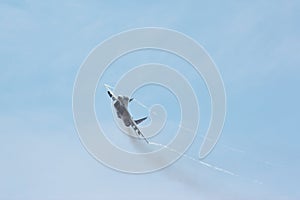 Russian tactical jet fighter MIG-29 make virage