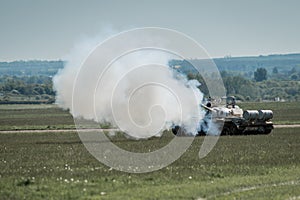 Russian Tank firing gun