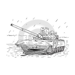 Russian tank T-72. Main battle tank.