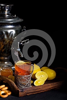 Russian tea from samovar