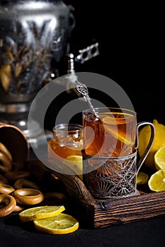 Russian tea from samovar