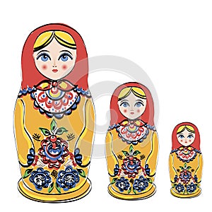 Russian tradition matryoshka dolls. photo