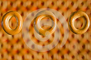 Russian traditional bagels with bublik background