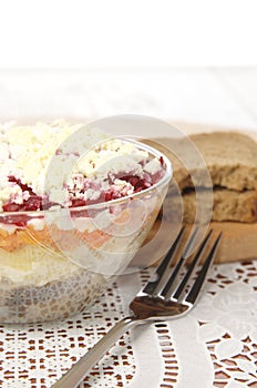 Russian traditional herring salad