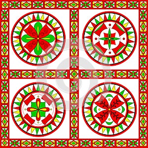 Russian traditional ornament of Severodvinsk regio