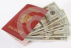 Russian Traveling Passport and money.
