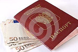 Russian Traveling Passport and money.