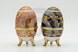 Russian typical decorated eggs photo