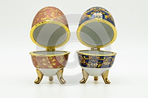 Russian typical decorated eggs photo