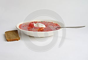 Russian - Ukrainian borsch and black bread